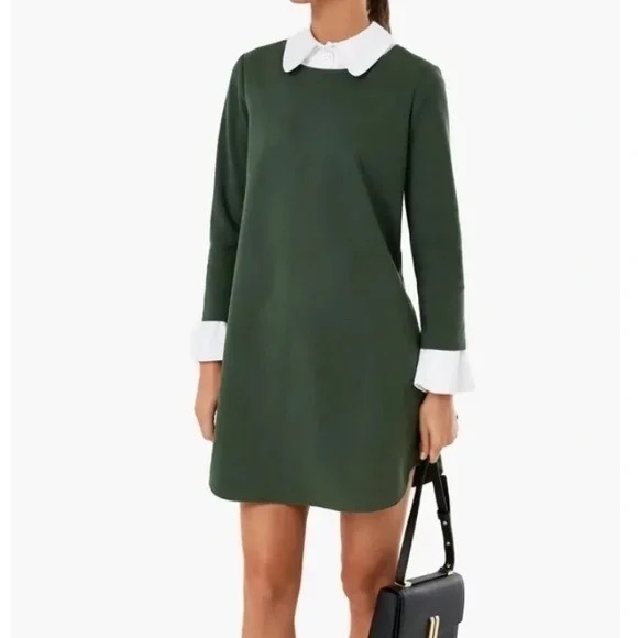 NWOT Tuckernuck English Ivy Dakotah Dickie Collared Hunter Green Peter Pan Small - Picture 1 of 8